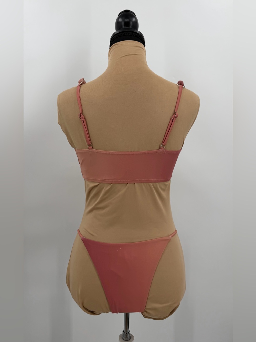 Dusty Rose Ombre Braided Bikini Set Cover Up 3 Piece S resort vacation tropical - Picture 6 of 12